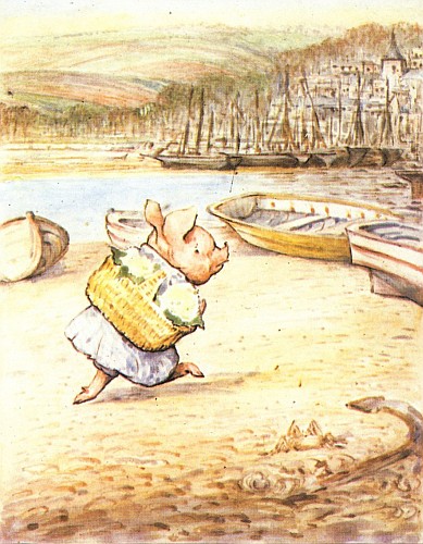 Little Pig Robinson
walking with a basket
