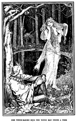The Witch-Maiden Sees the Young Man Under a Tree