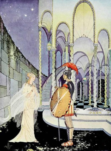 “Thou hast slain the monster,” cried Ariadne, clasping
her hands