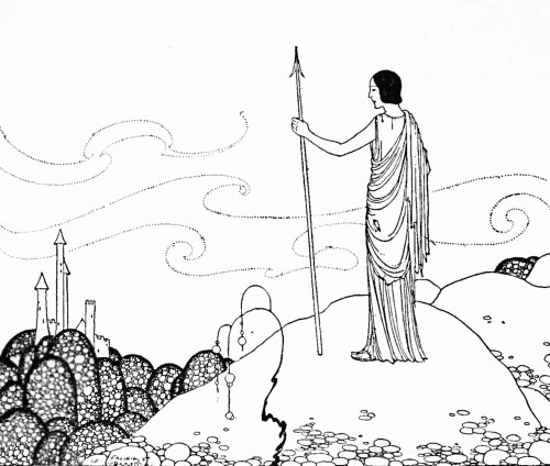 At a distance he beheld stately towers.