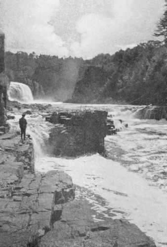 The waterfalls at the entrance to the Ausable Chasm