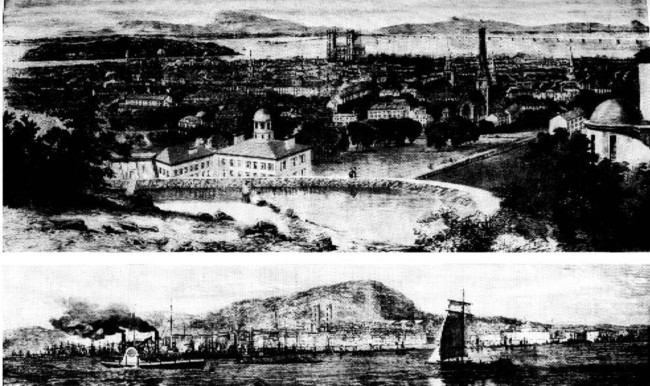 Drawings of Montreal Harbour by G. H. Andrews in the
London