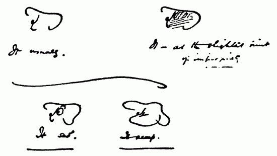 Hand-written note with drawing.