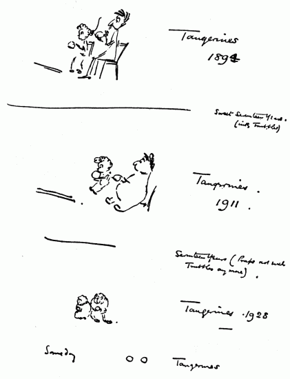 Hand-written note with drawings.