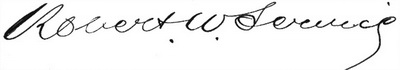 Robert W Service signature