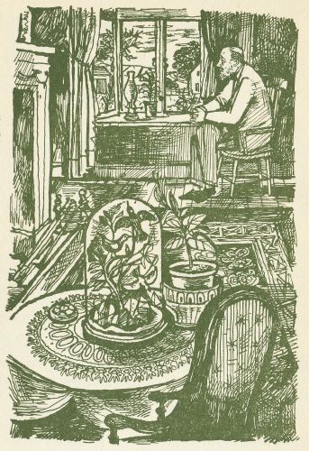 . . . he sat at his cottage window . . .
