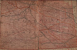 SOUTHERN SASKATCHEWAN Surveyed lands shown in colour.