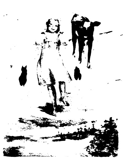 Girl with little cow