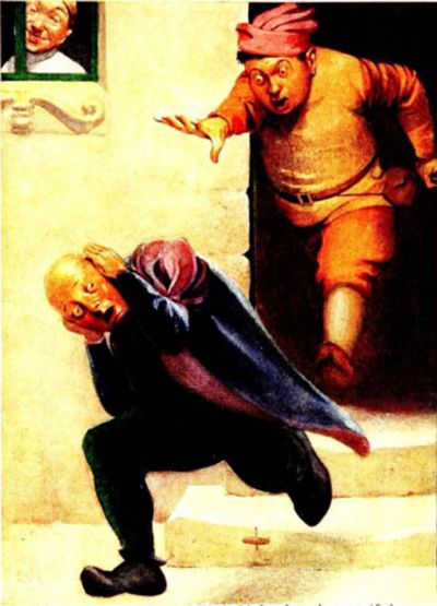 So he ran after him with his knife in his hand, crying
out, 'Only one, only one, I want only one.'