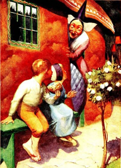 The door opened and a little old fairy came gliding
out.