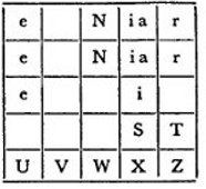 e, N, ia, r, e N, ia, r, e, i, S, T, U, V, W, X, Z