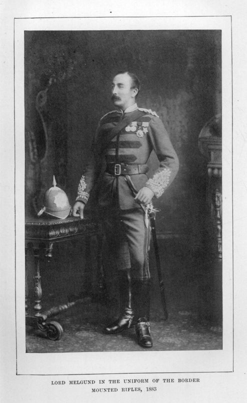LORD MELGUND IN THE UNIFORM OF THE BORDER MOUNTED RIFLES, 1883