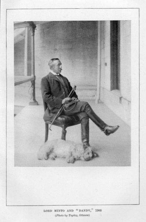 LORD MINTO AND "DANDY," 1900 (<I>Photo by Topley, Ottawa</I>)