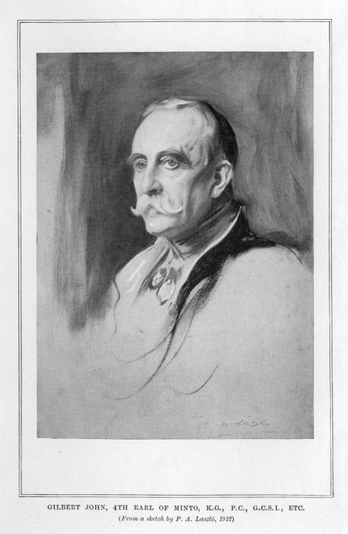 GILBERT JOHN, 4TH EARL OF MINTO, K.G., P.C., G.C.S.I., ETC.  (<I>From a sketch by P. A. Laszló, 1912</I>)