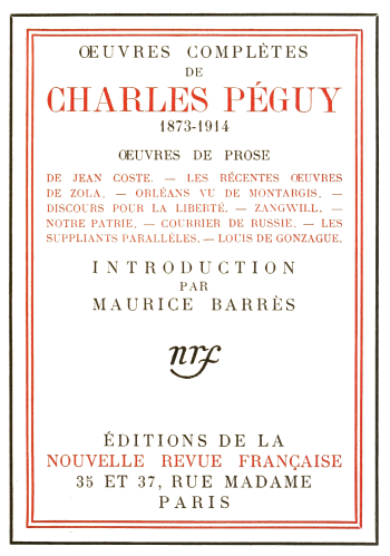 The Distributed Proofreaders Canada eBook of Les oeuvres complètes de  Charles Péguy [tome 2] by Charles Péguy