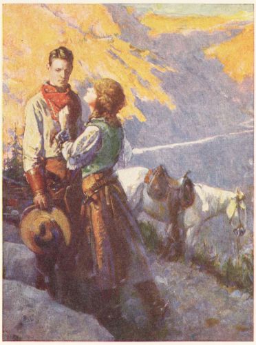 [Image unvavailable:
SHE CAUGHT HIM BY THE ARM.... THE SHERIFF IS HERE!]