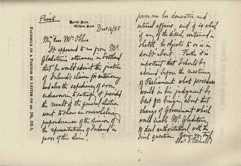FACSIMILE OF A PORTION OF LETTER ON pp. 190, 192-3.