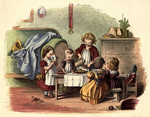 Children having tea