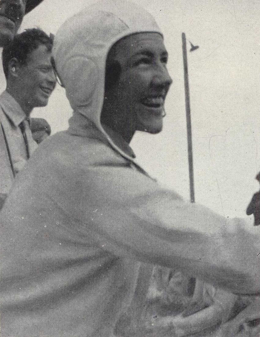 Smiling woman in flying gear