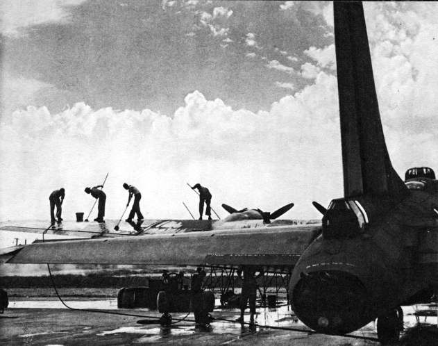 washing a Flying Fortress