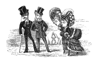 two women meet two men