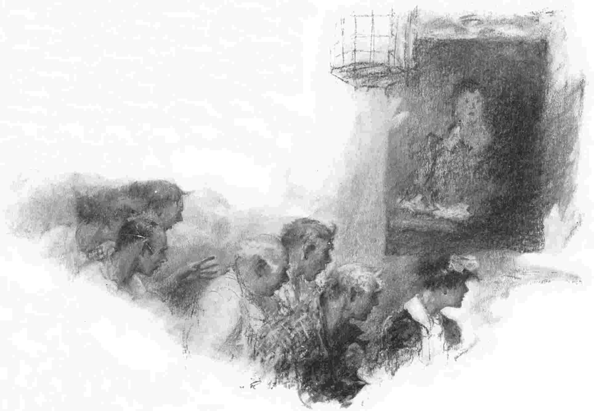 Group of people sit with fearful expressions