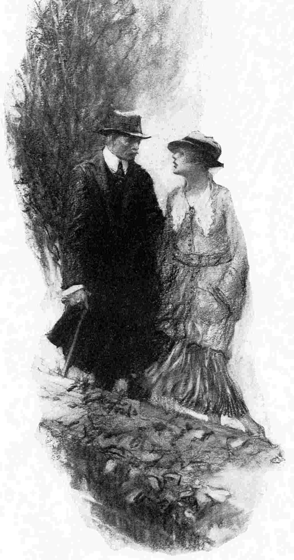 Man and woman walk together