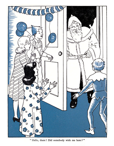 Santa walking into room