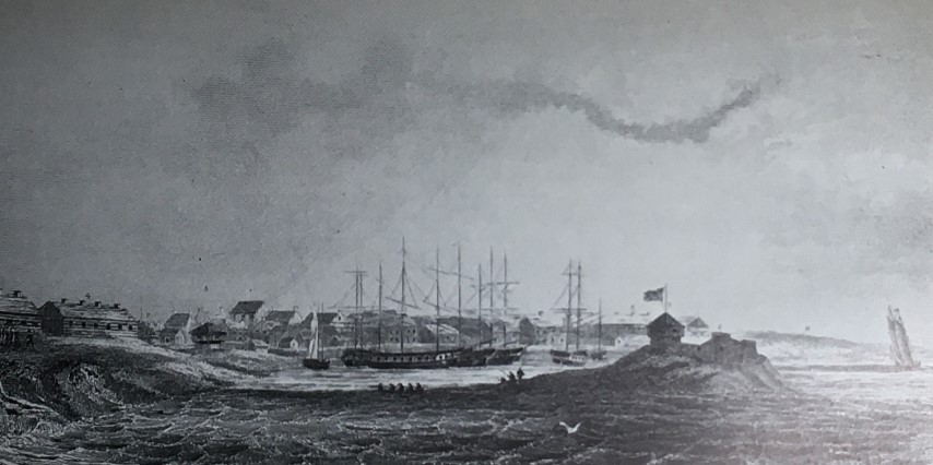 SOUTHEAST VIEW OF SACKETS HARBOR, 1815