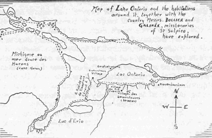 Map of Lake Ontario and the habitations around it