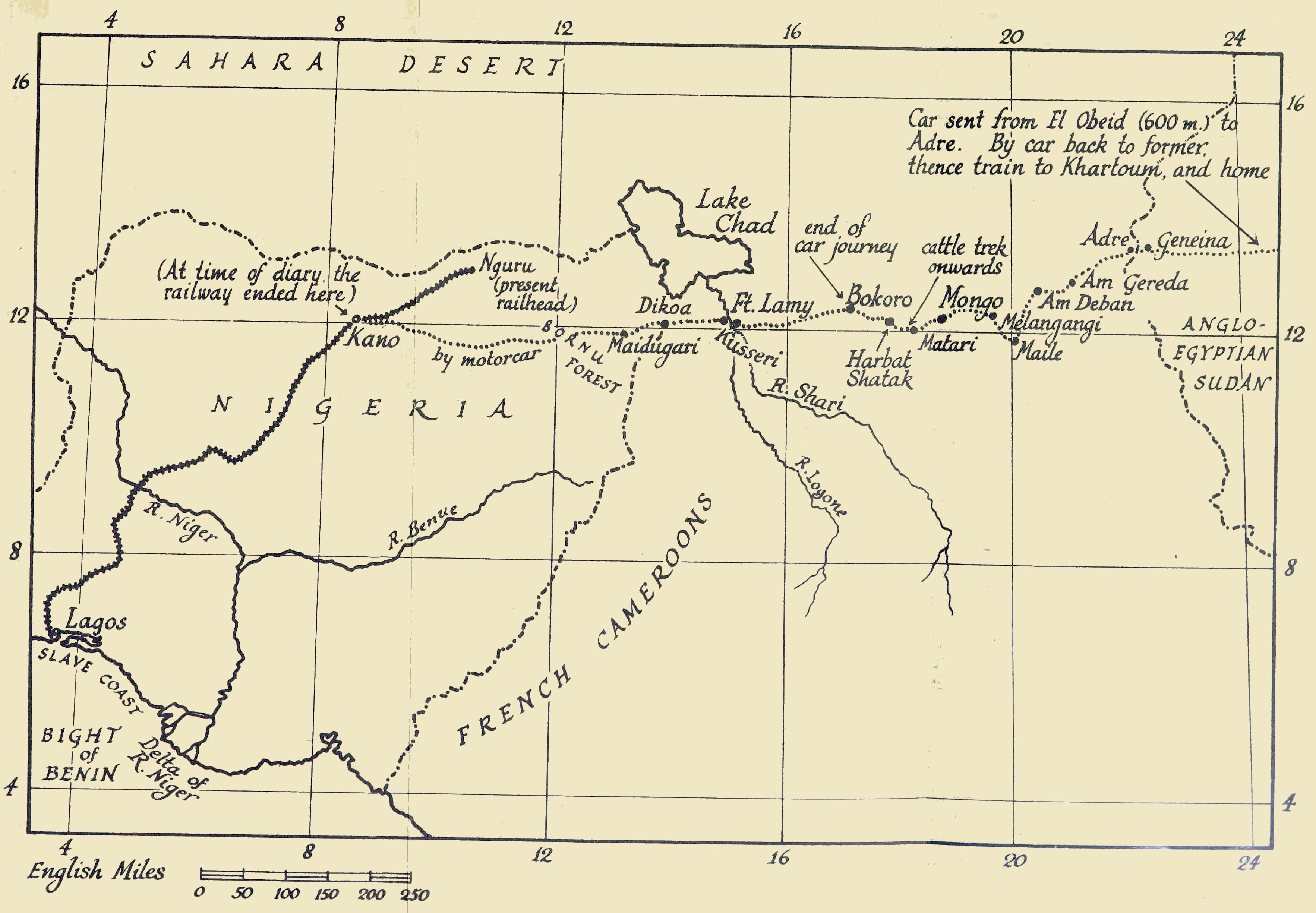 map of Nigeria and Cameroon