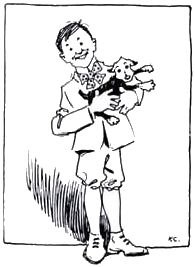a smiling boy is holding a puppy in his arms