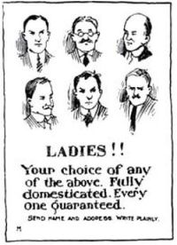 faces of six men under which is written LADIES!!