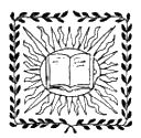 logo of an open book in front of a sunburst