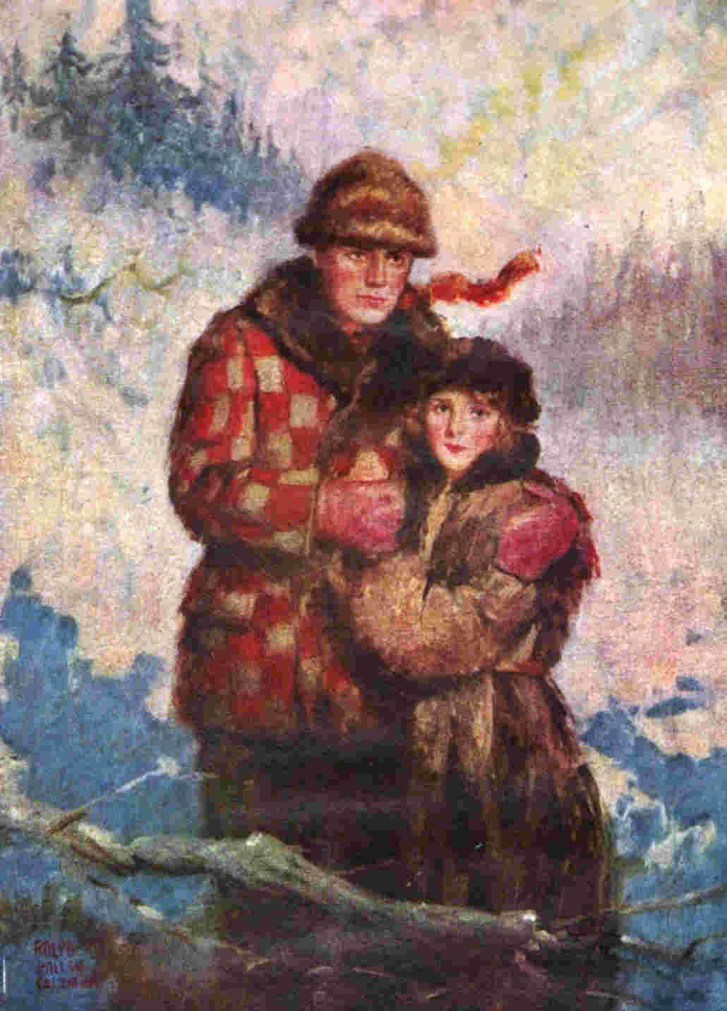 Man and woman dressed in winter clothing