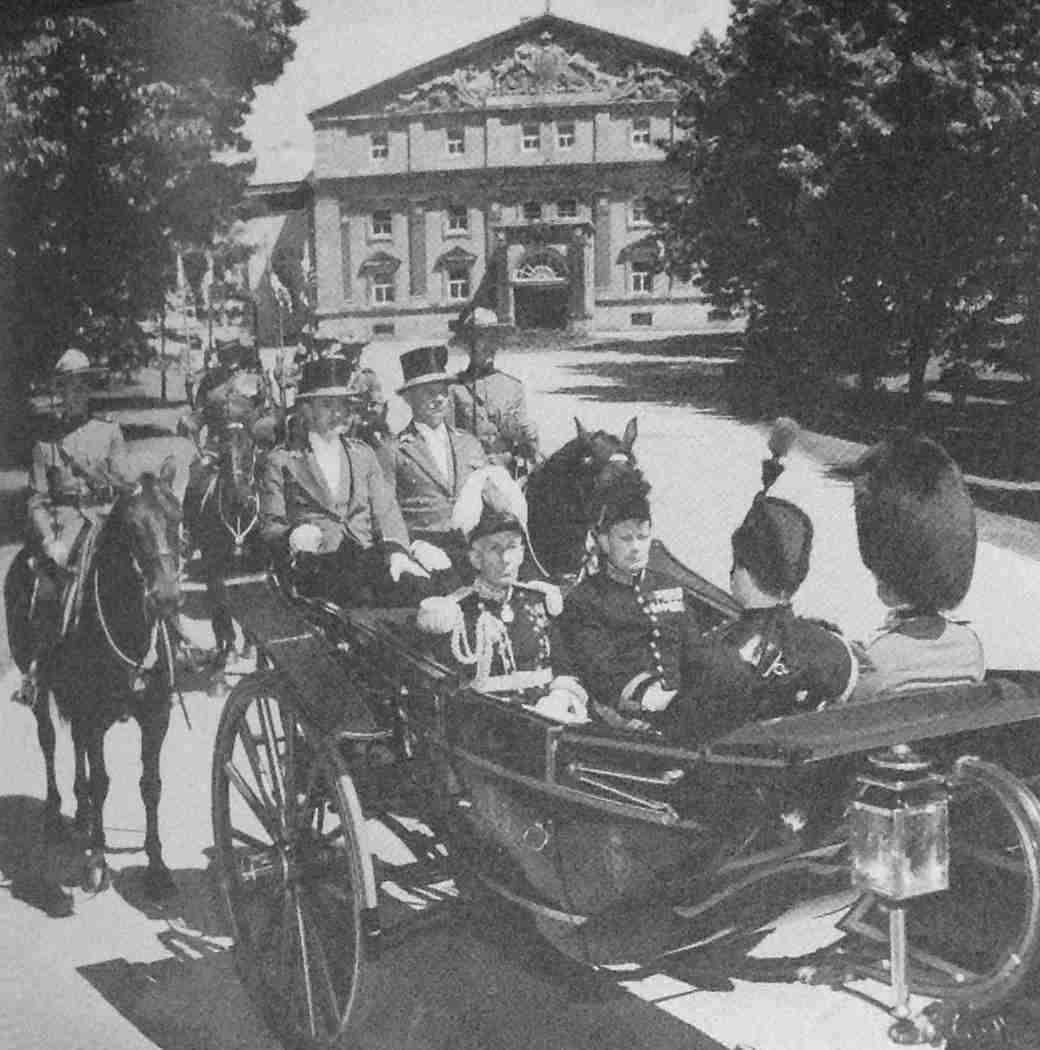 In the State carriage on Coronation Day, 1953