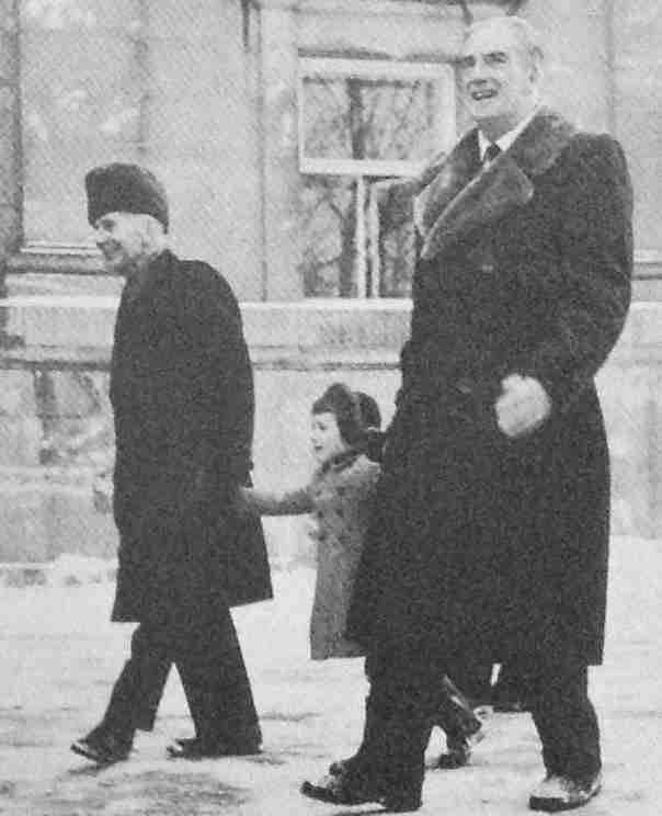 With Sir Anthony Eden and his goddaughter Susan at Government House, Ottawa, 1956