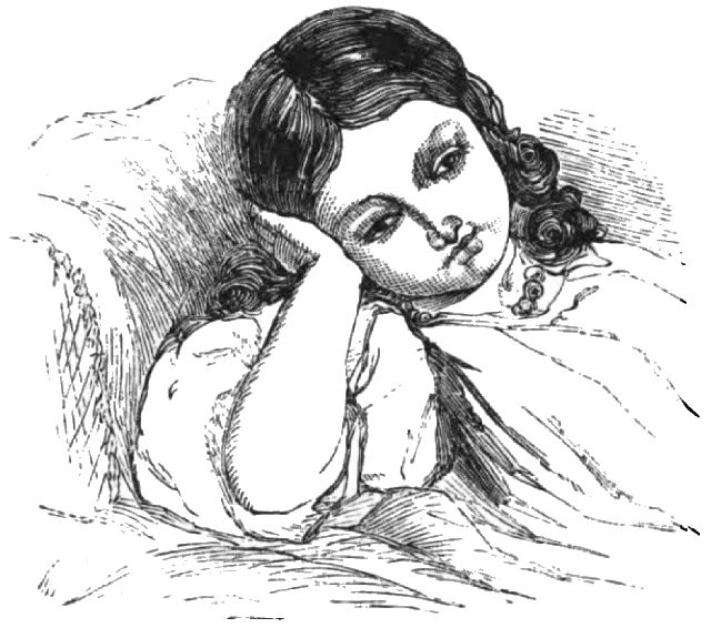 a girl is leaning with her head on her hand