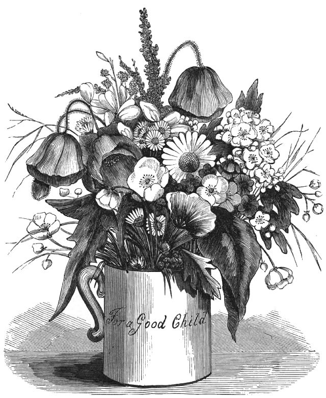 a bouquet of flowers in a mug