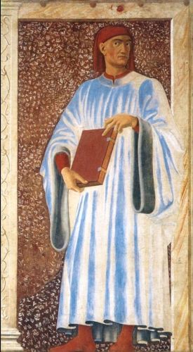 full-length portrait of Boccaccio from the fresco in S. Apollonia, Florence