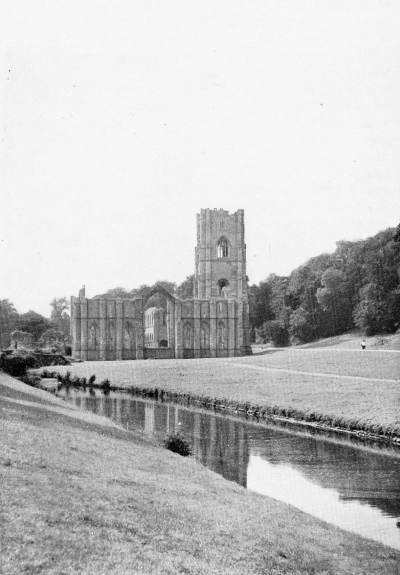 Fountain Abbey front alongside river