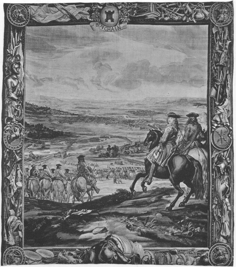 tapestry of battle scene