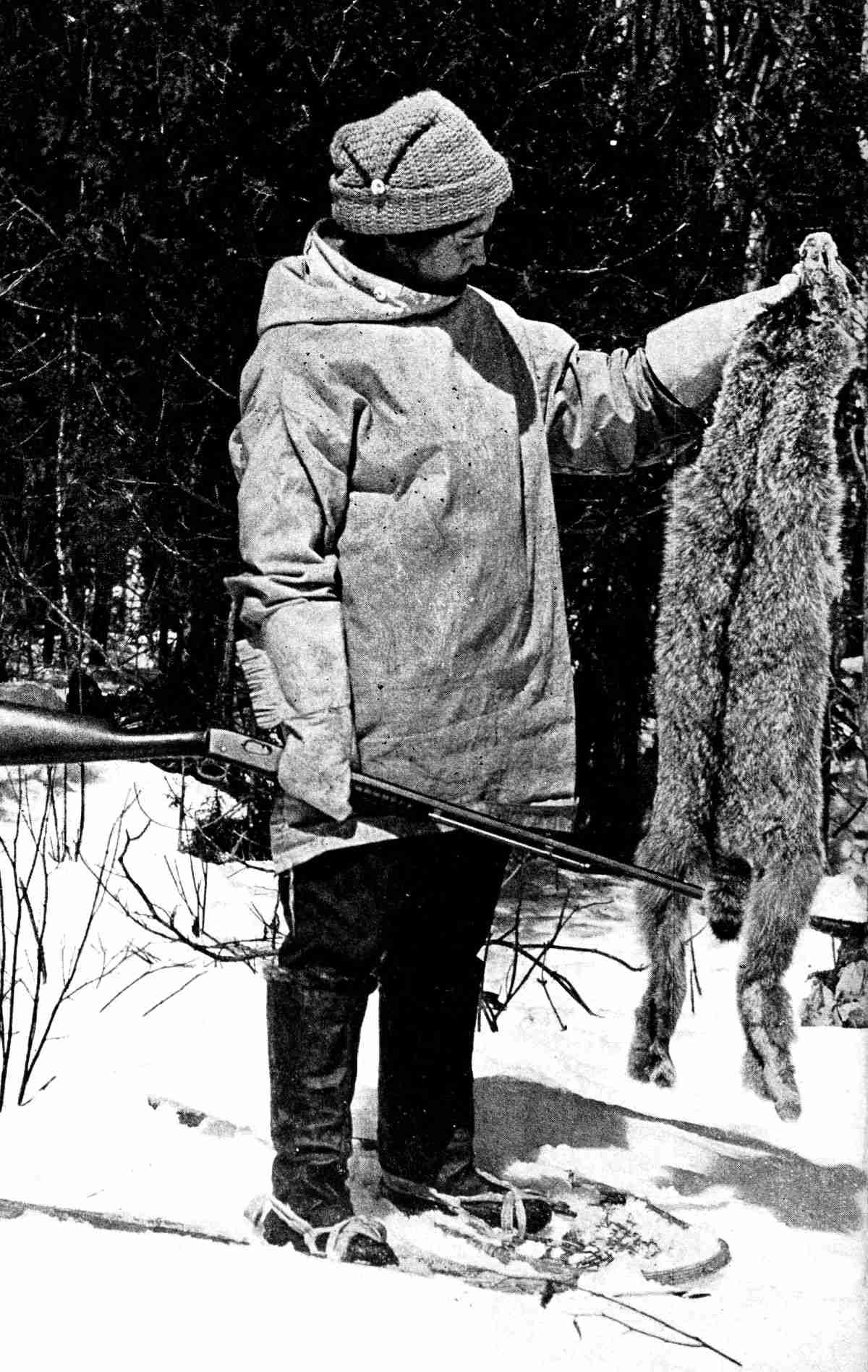 Author examining dead animal
