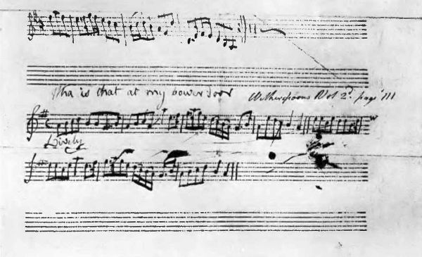 sheet music with 12 bars of handwritten music