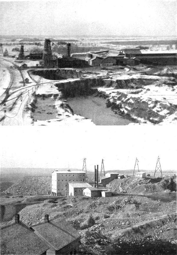 aerial views of mining operations