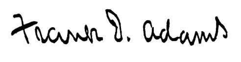 signature of Frank D. Adams