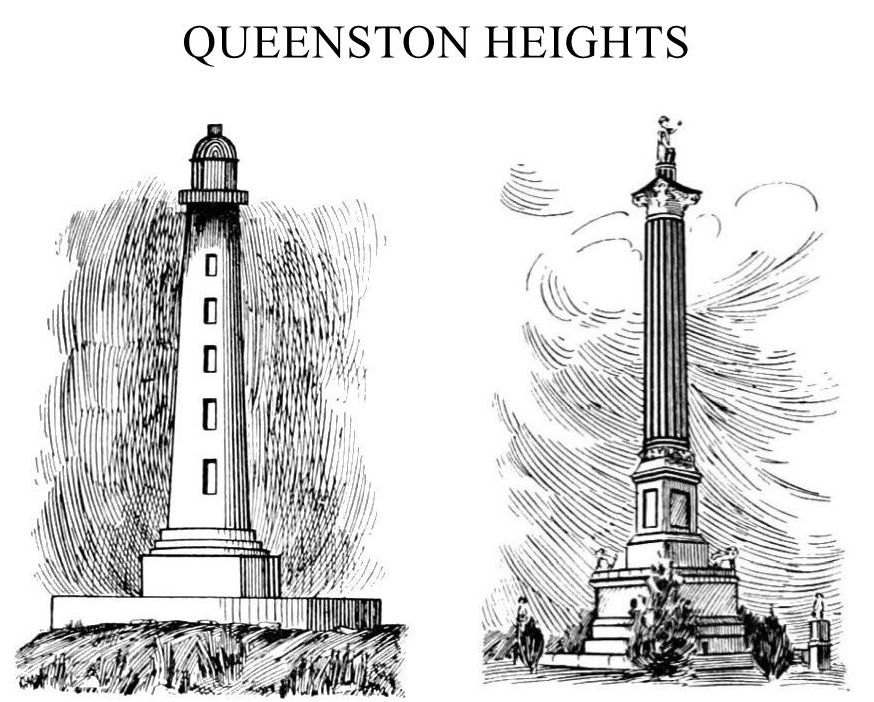 First Brock’s Monument, blown up in 1840 and Second Brock’s Monument, 1859-1907.