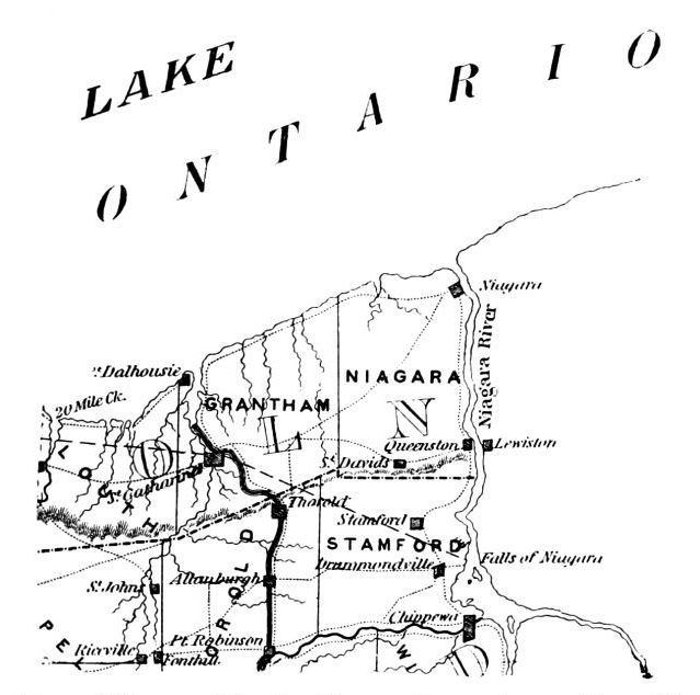 Map of Niagara District (Beaver Dams Are at Thorold)