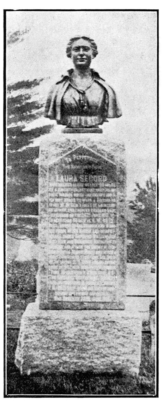 Monument erected to Laura Secord over her grave in Lundy Lane burying ground, 1901