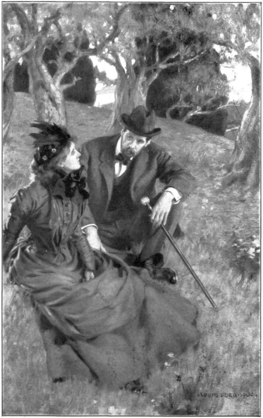 a gentleman and lady talk in a park